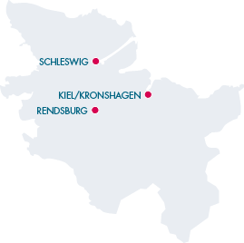 Schleswig-Holstein-Karte mit Standorten